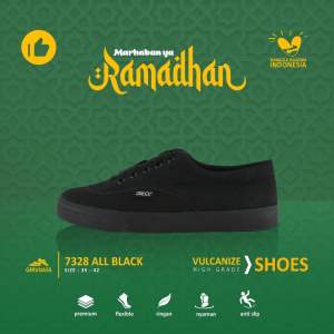 COD Girvi Jass 7328 - Sepatu Sekolah Girvi Jass Kanvas Hitam Vulcanized Shoes All Black