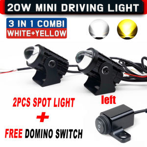 Mini Driving Light *2 White+Yellow Pair of Universal High Quality Led Light for Motorcycle Fog Light