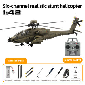 FMS | RC ERA Remote Control Apache Armed Helicopter C170 6 Channel Optical Flow Positioning One Key Inverted 3D Flight For Adult Hobby