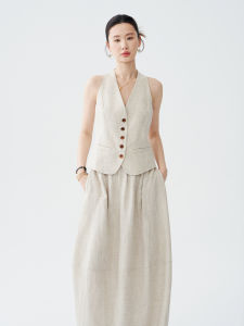 Elegant Old Money Style V-Neck Vest and Skirt Set