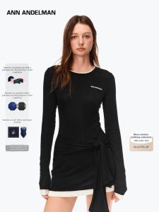 ANN ANDELMAN | False Two-Piece Waist-Cinching T-Shirt Dress Lightweight Set