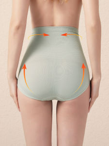 High Waist Seamless Womens Underwear Tea Polyphenol Antibacterial Tummy Control Butt Lifting Triangle Shorts Elastic Shorts