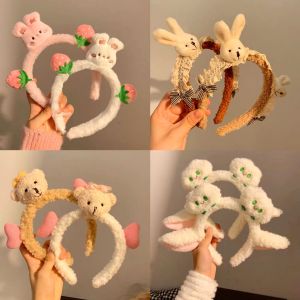 น่ารักการ์ตูนตุ๊กตาหมีหูผมผู้หญิงผม Hoop ลื่น Headdress แถบคาดศีรษะ 2 สีคุณภาพสูงอุปกรณ์เสริมผม 2025