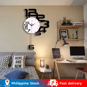 💥Dream Best🔥 Swing Wall Clock Modern Design Nordic Style Living Room Wall Clocks Home Decor Modern Creative Bedroom Silent Wall Clock 45*72cm