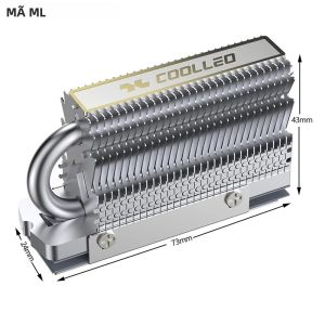 COOLLEO HR-09 M.2 2280 NVMe SSD Tản Nhiệt Hoàn Toàn Mạ Điện Reflow Hàn AGHP HeatPipe Nhôm Đồng Làm Mát Cho Linh Kiện PC