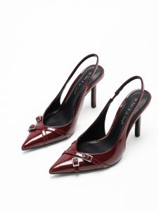 Ladies Fashion Elegant Patent Leather Pointed-Toe Stilettos Comfortable Simple and Versatile Thin High Heels
