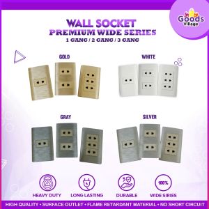 Wall Socket Premium Wide Series 1 2 3 Gang / Utility Outlet / Heavy Duty / Original / Multi-purpose /2 Way GRAY