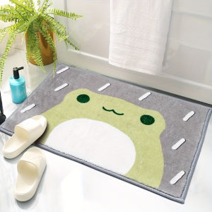 VIKAMA Sad Little Frog Doormat Comfortably Soft and Warm Non-Slip Entrance Hallway Mat Bathroom Rug Home Decor