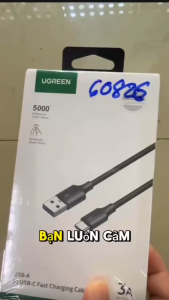Cáp sạc USB 2.0 to USB-C dài 3m Ugreen 60826 (hỗ trợ sạc 3A) Chính Hãng