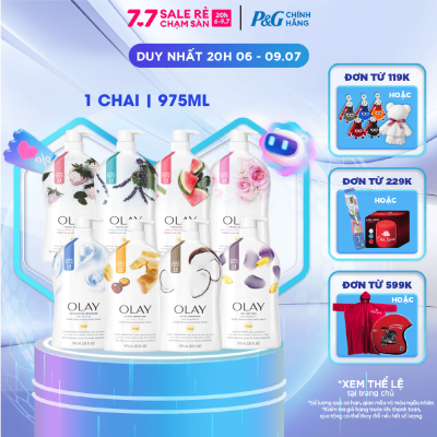 Sữa Tắm OLAY Nhập Khẩu Mỹ Dưỡng Da Hương Rose Water/ Watermelon & Agave/ Lavender/ Coconut Oil/ Shea Butter/ Age Defying/ Sea Salts/ Strawberry & Mint Chai 975ML
