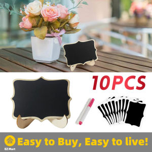 【Fast Shipping】 10Pcs Blackboard Wooden Chalkboard Mini Wood Message Notice Board Table Wedding Party Decor Write Information Mini Chalkboard Kit
