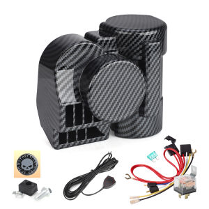 Còi Điện Ô Tô Hình Ốc Sên Bằng Sợi Carbon 12V 150Db Chống Nước Kèm Dây Nối Cho Mọi Xe 12V Xe Máy Xe Tải