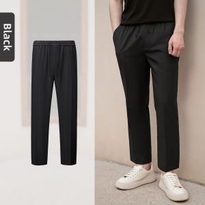 Straight Fit Loose Wool Summer Trousers