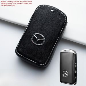 Leather Key Cover for Mazda 3 Axela Key Protection Bag CX-4 Key Holder Classic Style Simple Design Car Interior Accessories