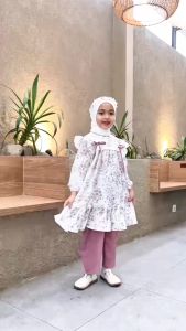 SIVA SETELAN TUNIK CELNA ANAK PEREMPUAN 2-12 TAHUN - ONE SET BAHAN CRINKLE ELORA KEKINIAN BY NSK