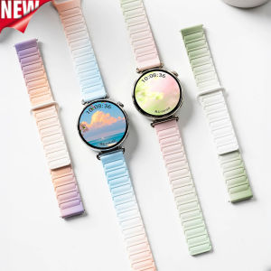 18mm 20mm 22mm Magnetic Loop Band for Samsung Galaxy Watch 7/6 Classic/6/Active 2 Silicone Link Bracelet for Huawei GT6/6 Pro