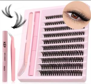 Bộ Lông Mi Giả Giả Chồn 200 Cụm C Cuộn Chiều Dài Hỗn Hợp 10-16mm Có Nhíp Tích Hợp Cho Phụ Kiện Làm Đẹp Tự Làm