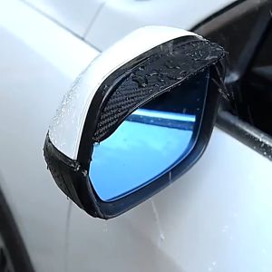 2 Pcs Strip Stiker Pelindung Hujan untuk Spion Mobil - Bahan Carbon PVC Anti-Air Cocok untuk Berbagai Tipe Mobil