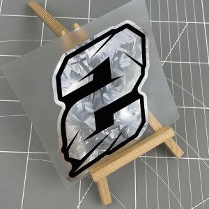 1PC Silver Carbon Number Motorcycle Stickers Waterproof DIY Motorbike Tank Scooter Windshield Helmet Box Universal Vinyl Decals