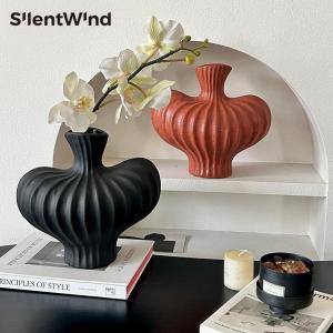 SilentWind Ceramic Vase High Home Desktop Model Room Decorative Flower Pot Large Size Tabletop Flower Vase for Living Room