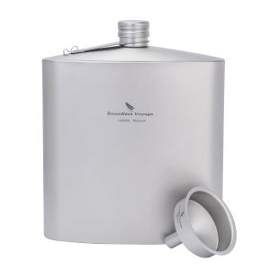 Boundless Voyage Titanium Water Bottle 1.4L Outdoor Camping Hiking Sports Hydration Flask Bottle with Leakproof Clip Ti3265D