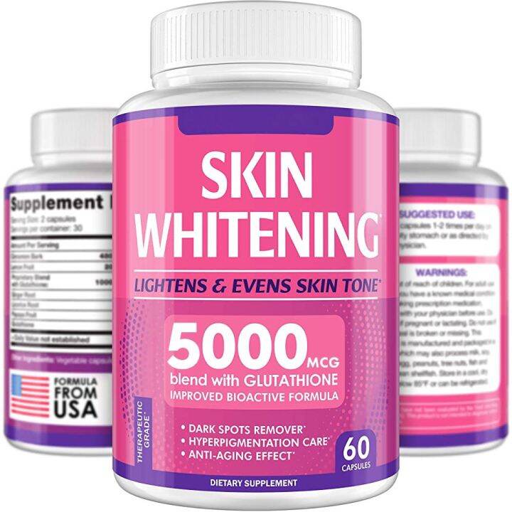 ANCE SKIN BRILLIANCE Glutathione Whitening Pills - 5000mcg Glutathione ...