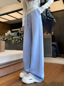 Slim Straight Leg Wide Leg Pants Womens Spring Autumn Loose Sporty Knife Edge Sweatpants Casual Trousers High Waist Long Pants