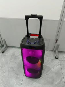 V2S Party Box 3000 Rechargeable Wireless Digital Audio Speaker System Trolley Type Bass And Treble With Wireless Mic