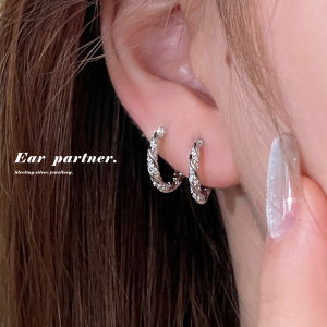 Elegant Pure Silver Needle Zirconia Hoop Earrings: A Fresh Korean Fashion Accessory