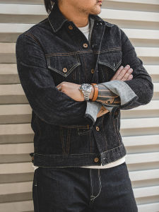 MADEN | Retro Washed Dark Denim Jacket