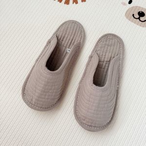 New Pure Cotton Indoor Home Slippers Quiet Floor Couple Cotton Slippers Head Covering Home Floor Cloth Bottom Slippers
