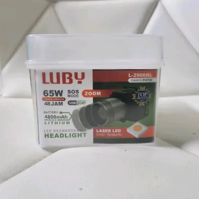 Senter Kepala Luby Zoom 50 Watt 65 watt super terang L- 2905 NL L- 2906 Senter kepala cahaya fokus jauh