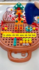 Bộ đồ chơi kỹ sư lắp ráp kèm khoan điện cho bé - đồ chơi vặn ốc vít - Cho bé từ 3 tuổi