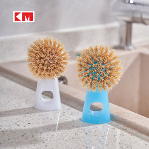 KM Short Handle Hard Bristle Kitchen Brush for Cleaning Utensils Cutting Boards Household Chores Multi-Purpose Mini Brush