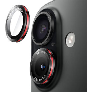 Black Red Camera Lens Protector Cover for iPhone 17 Air 17E 16E 16 Pro Max 15 Plus 14 13 Mini 12 11 17Pro Glass Phone Protection