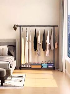 ราวตากผ้า IDEAL รุ่นหนาพิเศษ ราวแขวนผ้าบาร์คู่ บาร์เดี่ยว พร้อมชั้นวางของ โครงเหล็ก แข็งแรง รับน้ำหนักได้ 30kg