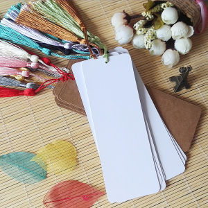 Hand Drawn Blank Bookmark Card DIY Material Kit Tassel Trim Paper Card Fresh Style Student Childrens Crafts Supplies