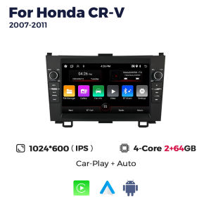 NaviFly 8 Wireless Carplay Android 15 Auto Car Radio GPS For Honda CRV CR-V 2007-2011 2din Autoradio Stereo Multimedia Player