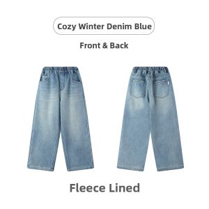 MUCMUKN | Thickened Fleece Lined Kids Jeans