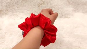 Scrunchy Red Satin - Large