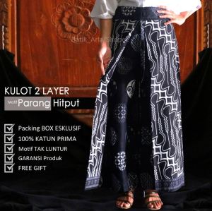 Kulot Batik Wanita PREMIUM Model Layer 2 Motif Parang Hitput