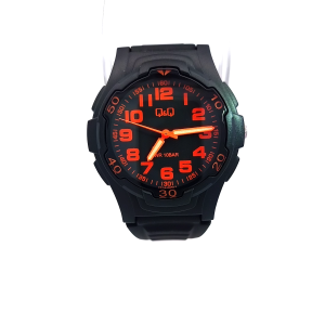 Q&Q (V31A-005VY) Black & Neon Orange Sport Resin Watch