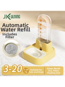 JKULNING | Automatic Pet Waterer Bowl Wireless No Power Required Flowing Water
