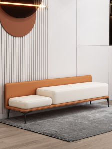 Luxurious Leather Slipper Bench for Home Entryway High End Leather Bedroom Closet Long Sofa Bench Storage Functionality