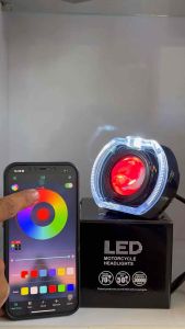 Lampu biled RGB bluetooth 45 in ganti warna suka-suka via HP