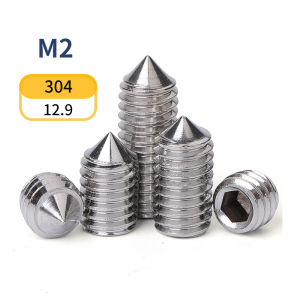 12.9 Grade Alloy Steel Grub Screw 304 Stainless Steel Cone Point Set Screw Hex Socket Headless Screw Fastener high hardness