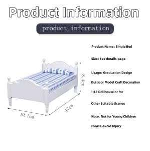 Simulation Miniature Bed for Dollhouse Playsets