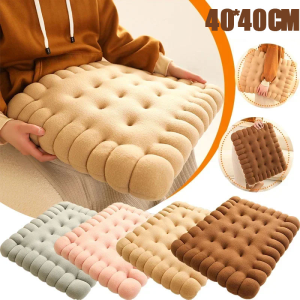 Biscuit Shape Plush Seat Cushion Soft Texture Creative Pillow Chair Seat Pad Thick Floor Mat Pillow Tatami Sofa Pillows