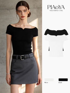 PIAOYA | Off Shoulder Love Collar Slim Design Desire Short Sleeve T-Shirt