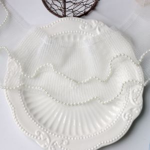 ตกแต่งผ้าตาข่ายลายริบบิ้นสองชั้น ขอบลูกไม้ ขอบผ้าลูกไม้ ขอบแขน วัสดุ DIY สำหรับทำม่าน ขอบแขน วัสดุตกแต่ง